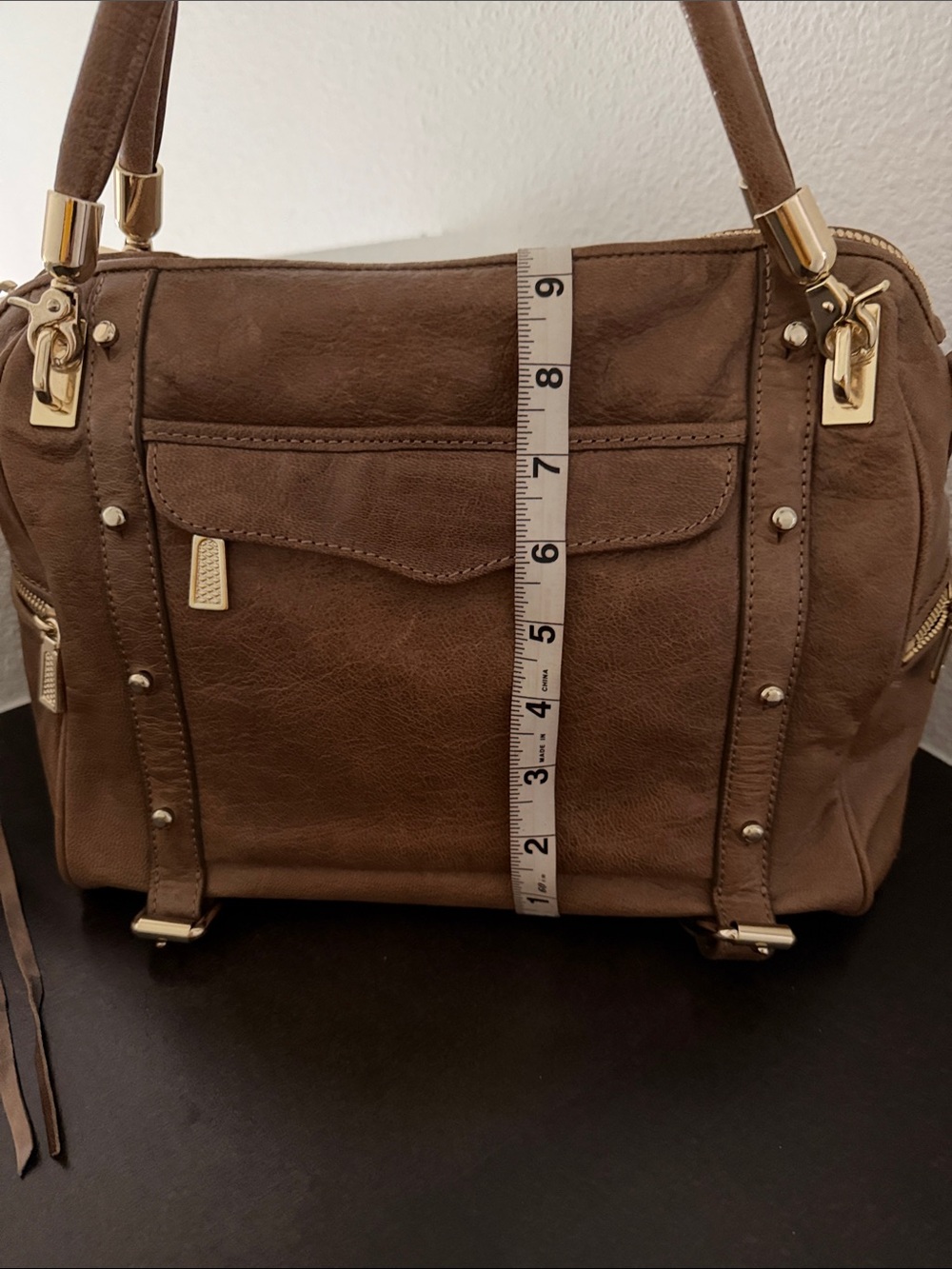Rebecca Minkoff Brown Leather Cupid Satchel with Gold Hardware. - Picture 7 of 14